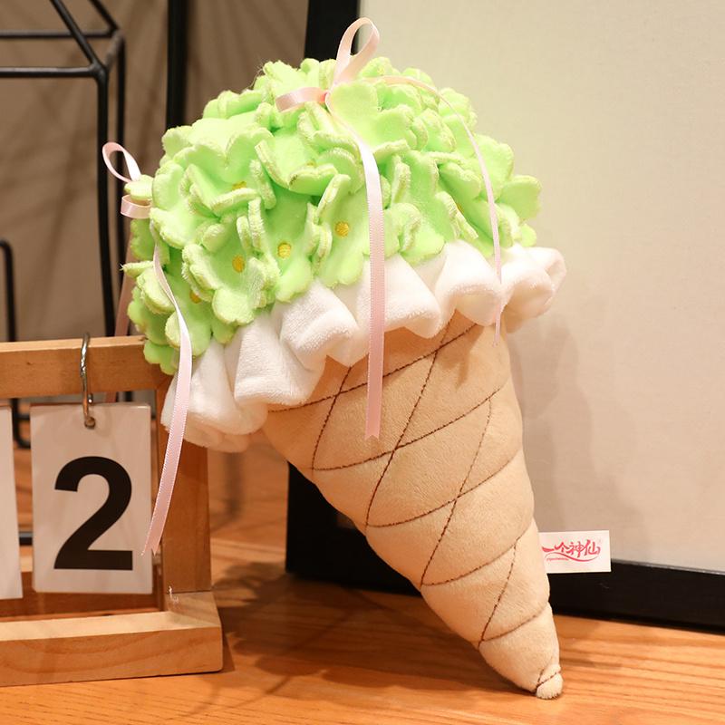 25cm Cartoon Creatieve Bloem Pluche Pop Paars Groen IJs Hydrangea Plant Potplant Pluche Speelgoed Huisdecoratie Cadeau Voor Kinderen about 25cm