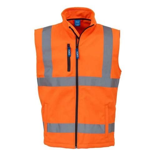Yoko Chaleco Softshell de alta visibilidad unisex para adultos XXL naranja/azul oscuro