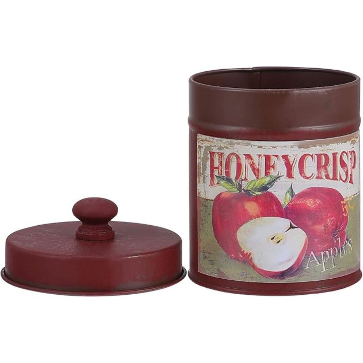 

Винтажное хранилище с крышкой, контейнер для муки, металлическая канистра для хранения продуктов, банка для листового чая, антикварные канистры, контейнер для кухонных отходов, банка для сахара красный