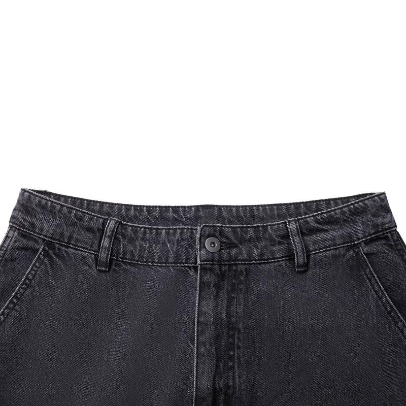 Li Ning Sports Lifestyle Series American Vintage Casual Simple Solid Color Early Spring Straight Leg Jeans Men Jeans Washed-Black AJQV005-1