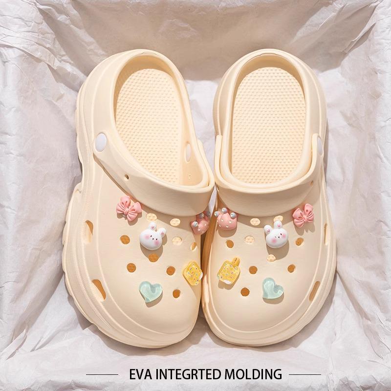 Women's Chunky Height-Boosting Odor-Resistant EVA Beach Sandals - Trendy Summer Baotou Slippers