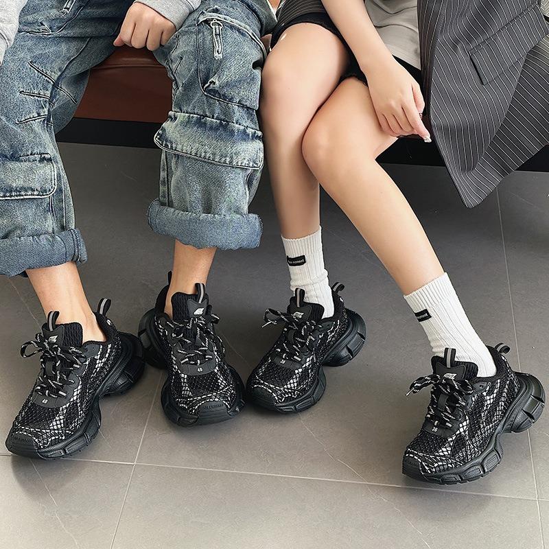 Filet de pêche strass chaussures de marée de printemps pour femmes chaussures de sport décontractées polyvalentes à semelle épaisse et légères