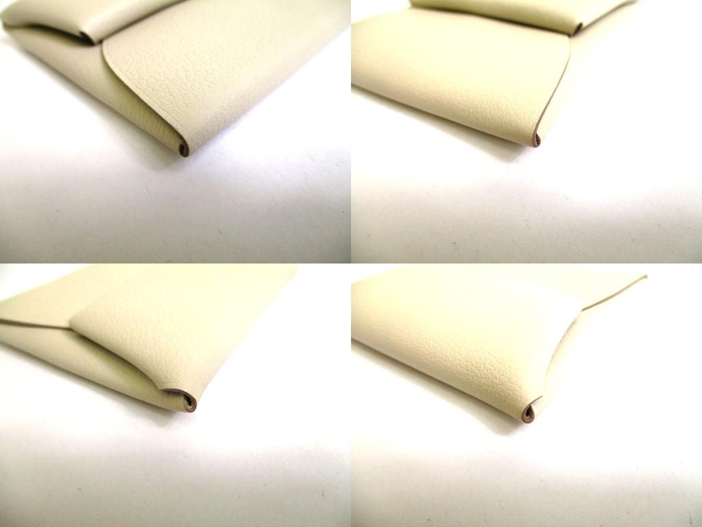 Authentic HERMES Craie Evercolor Leather Coin Purse Bastia #b091  Open Box