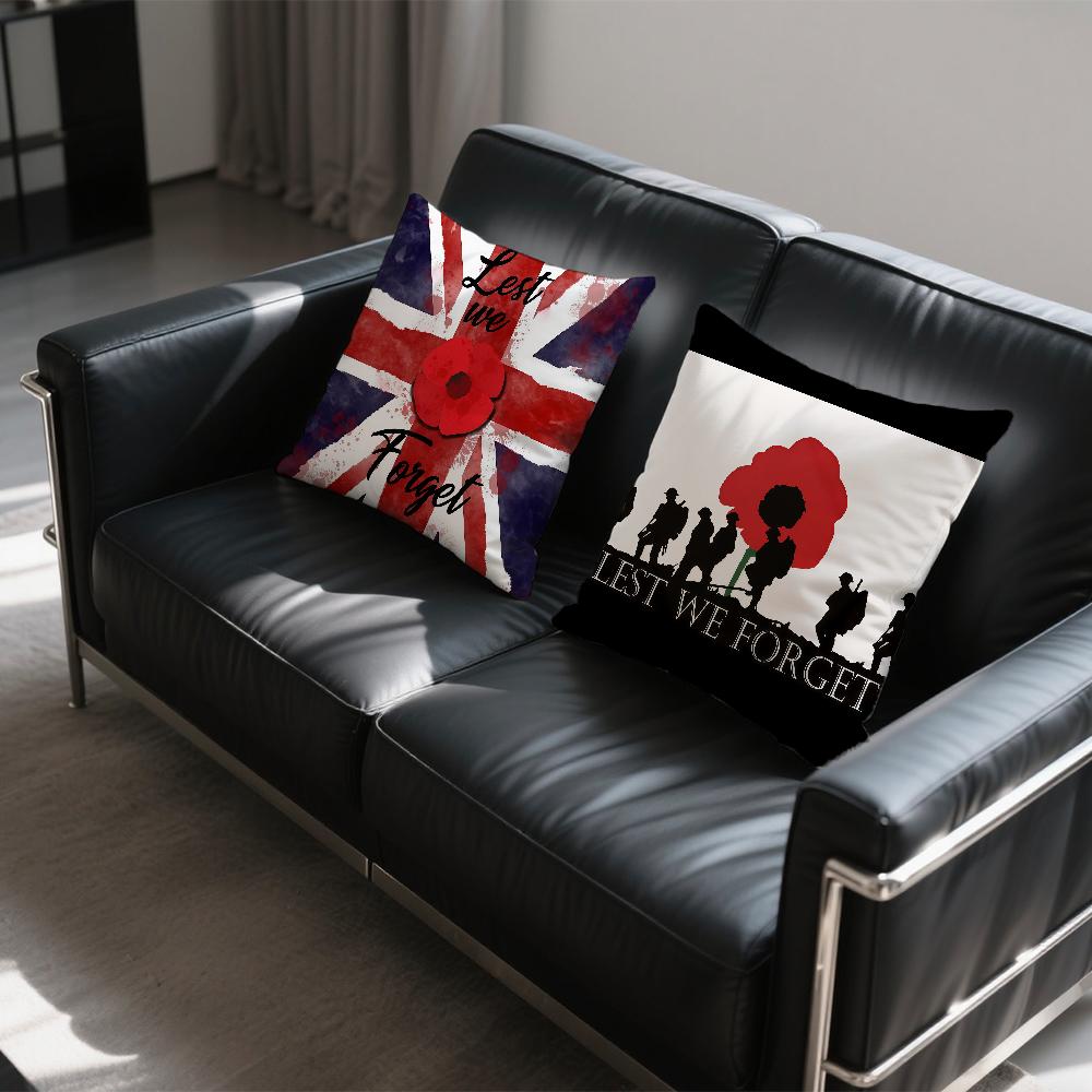 Lest We Forget cushion cover Square Sofa Cushion Cover Casual Skin-Friendly Comfortable Pillow Cover