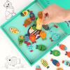 Kids Montessori Toy Wooden Magnetic Fishing Game Fine Motor Skill Counting Catch ABC Alphabet Fish Cognitive Toys Spelling Games