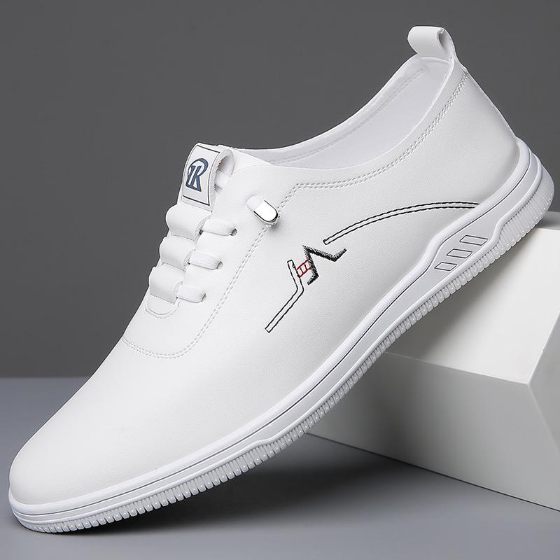 Men's shoes 2025 summer new versatile lightweight thin men's casual leather shoes one pedal soft-soled non-slip white shoes