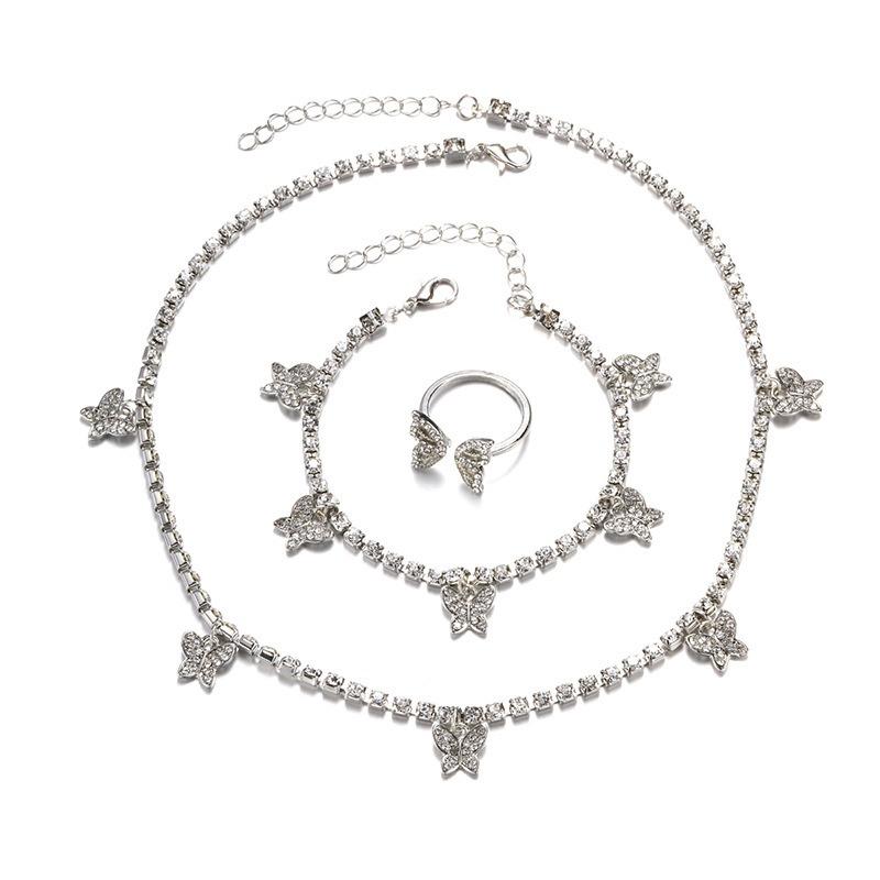 Fashion versatile alloy diamond-encrusted butterfly bracelet light luxury high-end jewelry jewelry women