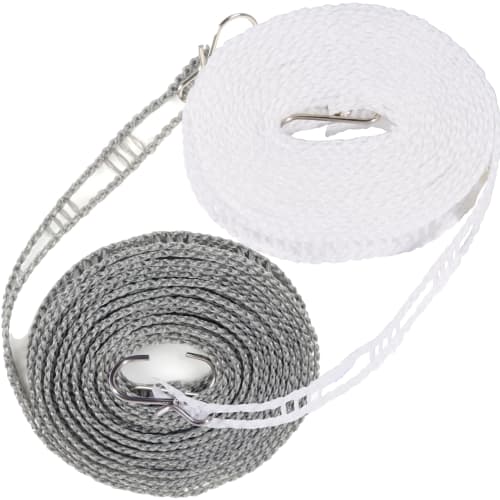 AMUU Travel Clothes Drying Rope, 2-Pack, Approx. 5m, Windproof, with Slits for Hanging Drying Rope, Portable, Ideal for Camping, Rainy Season, and Ind