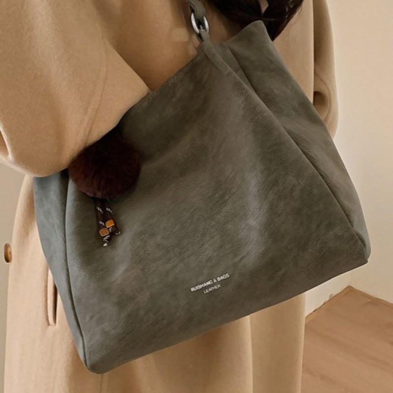 Simple Large-capacity Tote Bag Women In All-matching Retro Shoulder College Students