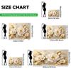 2D Flat Backdrop1pc Gold Floral White Floral Backdrop Banner Polyester Wall Decor For Living Room Bedroom Office Outdoor Decor Party