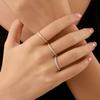 Bamoer 925 Silver Simple Gold Plated Finger Ring Full Zircons for Women Dazzling Stacking Rings Jewelry Party Gift