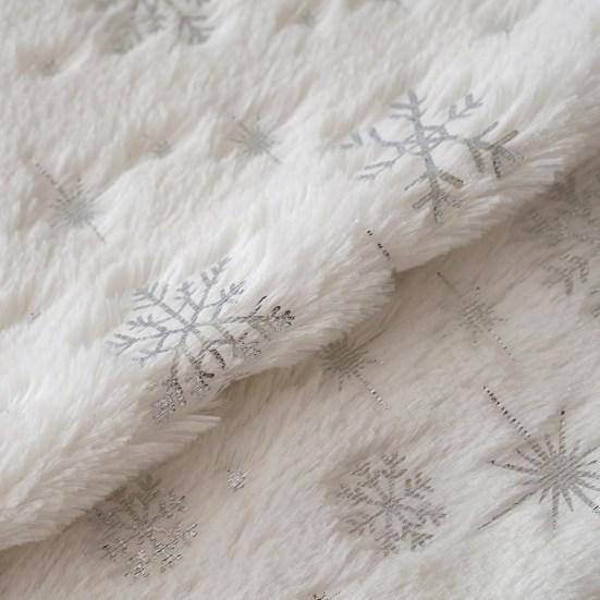 Throw Pillowcase Christmas Snowflake Printed Hidden Zipper Design Dust-proof Soft Comfortable Touch Plush Cushion Cover
