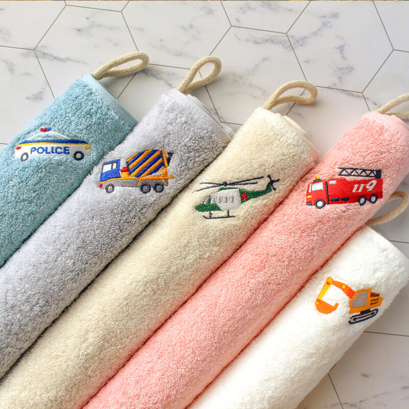 5-piece set of 40-count car character towels 5 peach pink sheets