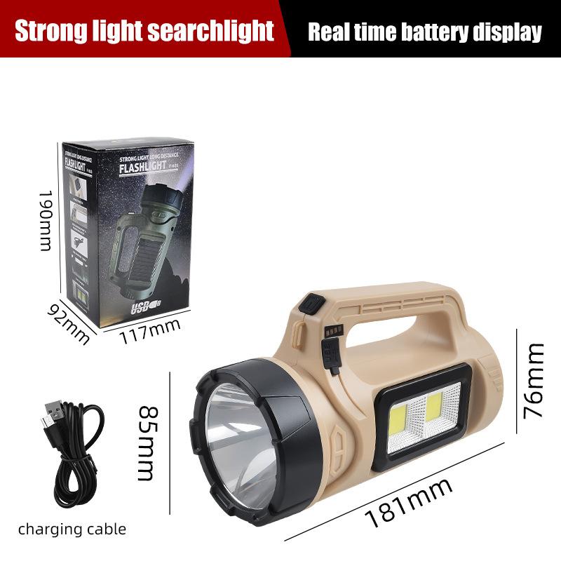 Handheld LED Flashlight for Outdoor Camping, Rechargeable Super Bright Torch, 4 Light Modes Portable Emergency LED Lantern Light