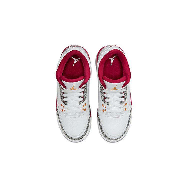 Zapatillas Air Jordan 3 Retro GS Cardinal Red para niños, blancas, curry claro, gris cemento 398614-126