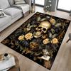 1PC Skull Flowers Non-Slip Floor Carpet Compatible for Office&Living Room&Bedroom&Dining Room - Flat - Weave Machine-S0325