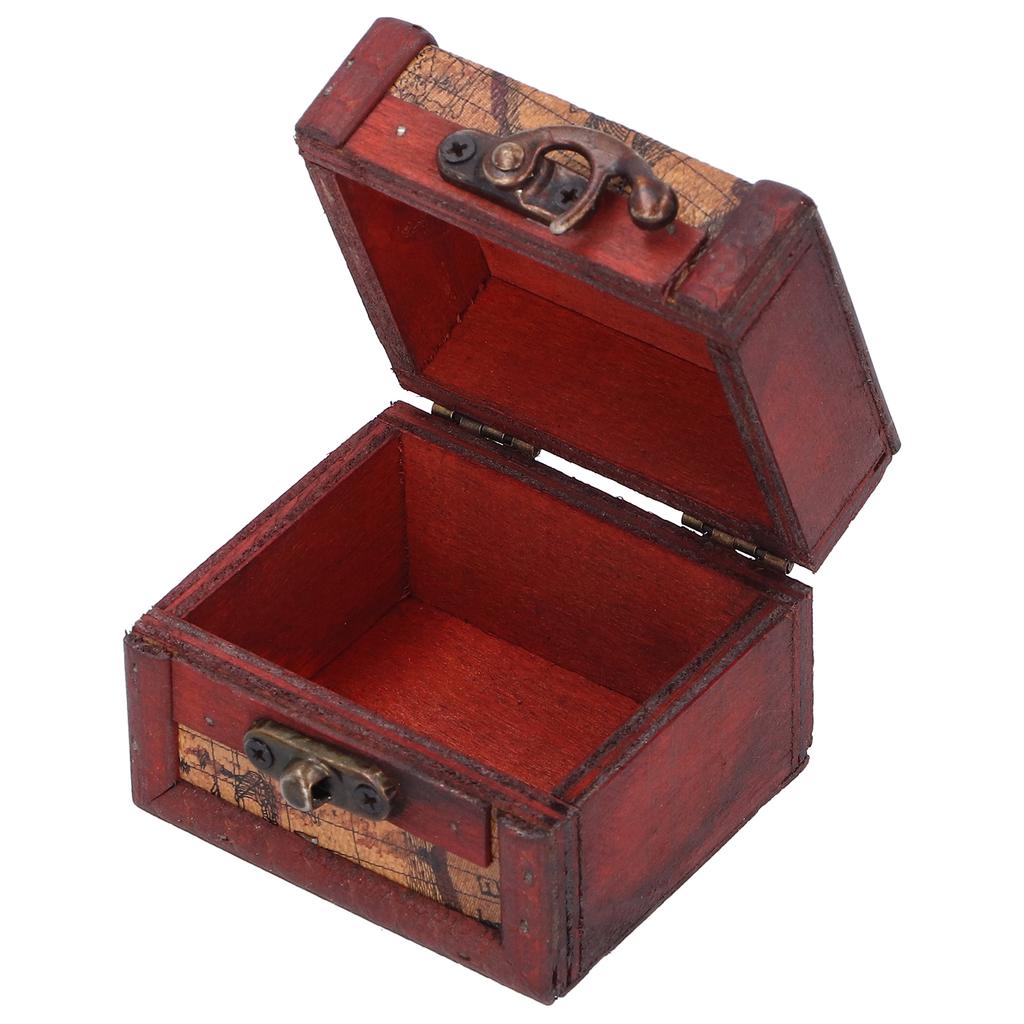 4Pcs Antique Wooden Small Box Versatile Vintage Jewelry Storage Case Treasure Chest for Storing Earrings Necklaces Cosmetics