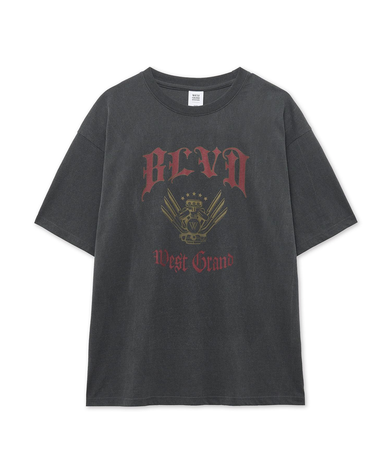 West Grand Boulevard Oversized Garage Pigment Short Sleeve T-Shirt Washed Charcoal Washed Charcoal/M