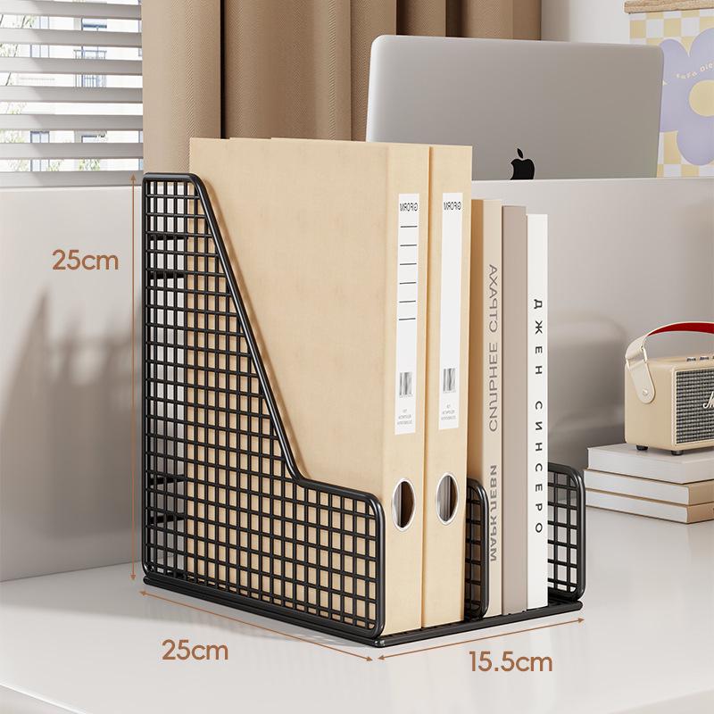 Metal Desktop File Organizer: Hanging Shelf & Storage Basket