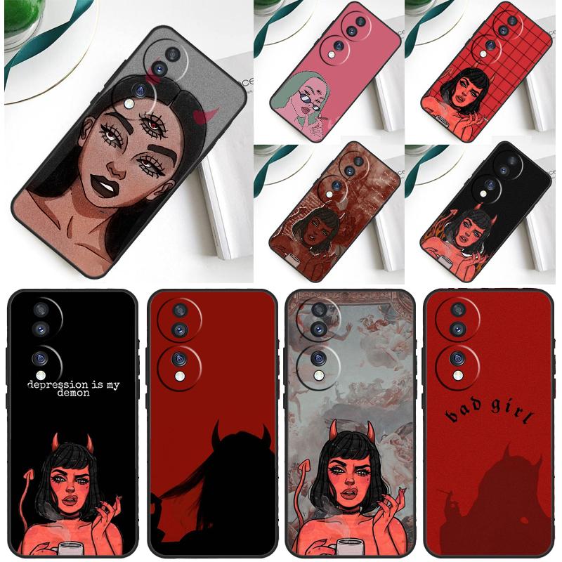 Lovely Bad Devil Girl Case For Honor Magic 7 5 6 Lite Honor 200 Pro 50 70 90 Lite X9a X8a X8 X9 X8b X9c X9b Cover