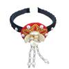 Korean Traditional Dance Hairband for Children: Ethnic Cute Round Hanbok Headdress with Pearls