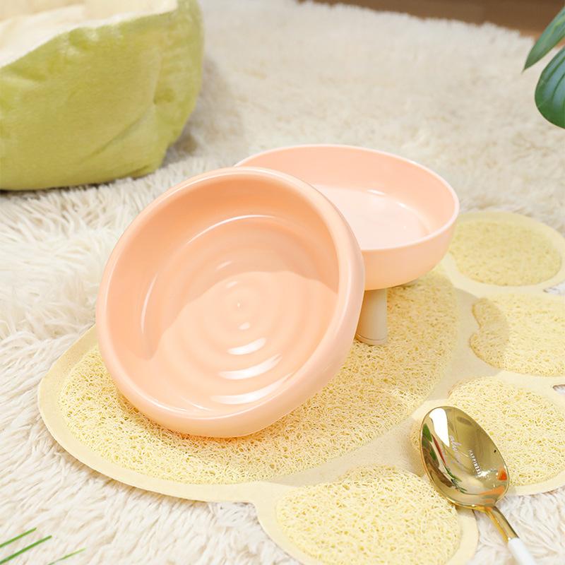 Cat Bowl, Doughnut Food Bowl, Large-mouthed Cat High-legged Bowl, Cat Drinking Bowl, Cute Cat Basin, Dog Bowl, Pet Supplies