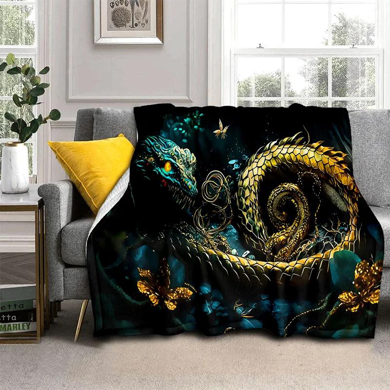 Gothic Snake Serpent Python Viper Blanket,Soft Throw Blanket for Home Bedroom Bed Sofa Picnic Travel Office Cover Blanket Kids