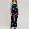 Women's  Overalls  Print Vintage Jumpsuit ,Non,Adjustable Straps,
