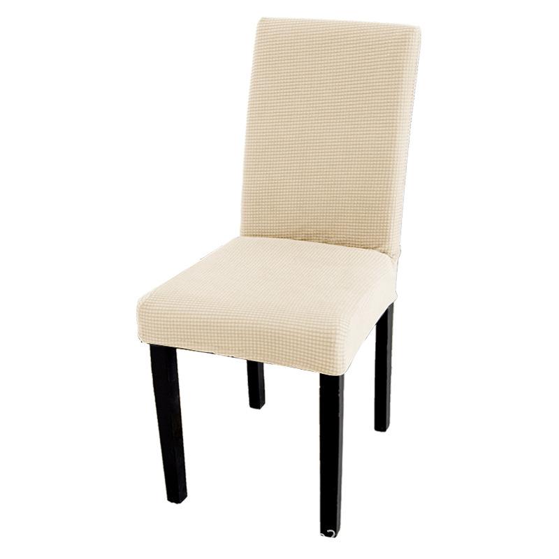 Karierte Polar-Fleece Einteilige Elastische Stuhlhülle Esszimmer Sitzbezug Schmutzabweisend Heim Restaurant Stuhlhussen