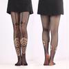 Women Gothic Hollowed Fishnet Pantyhose Tights Halloween Spider Web Jacquard Thigh High Stockings Cosplay Leggings