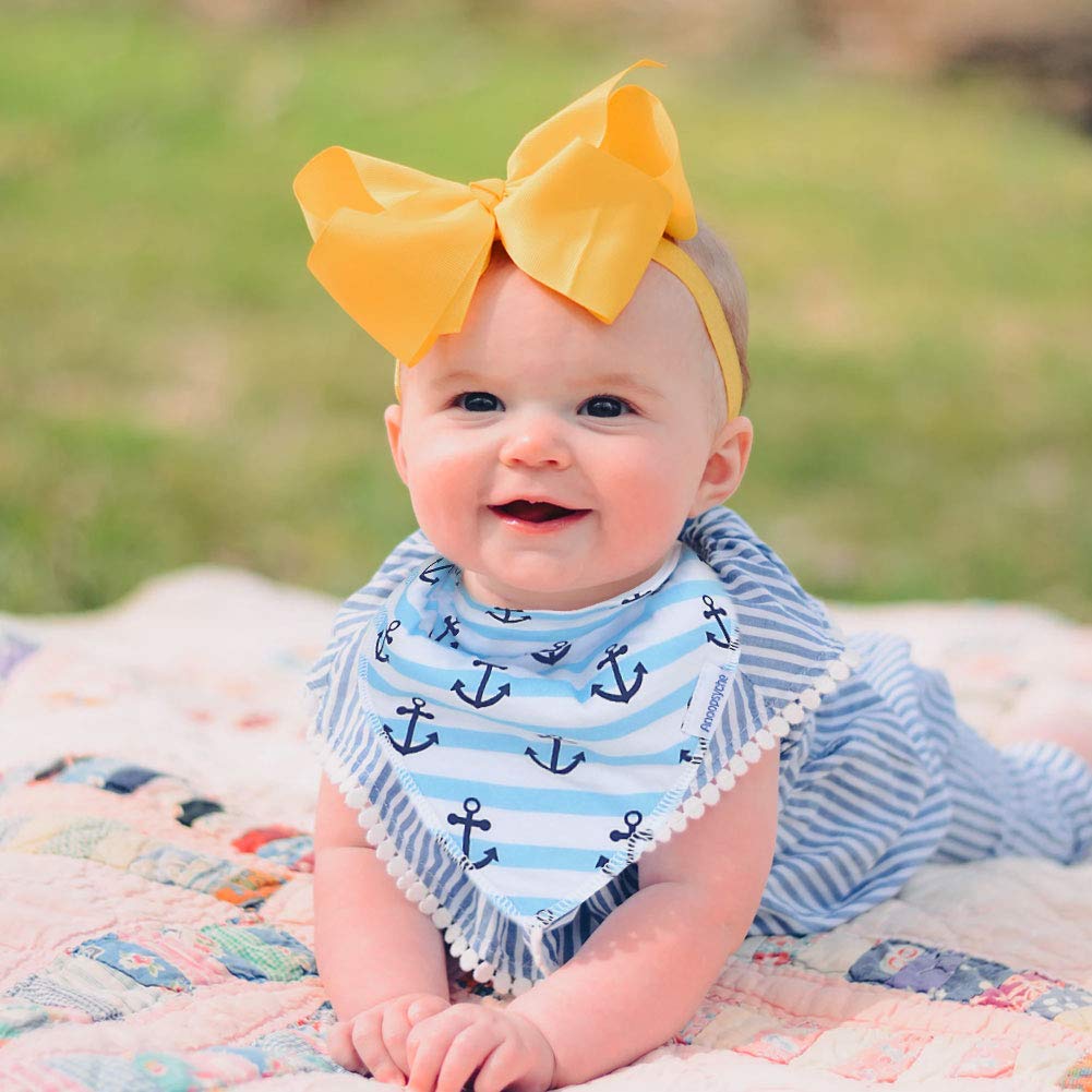 Just Baby Baby Triangle Set of Soft Cotton Bibs for Boys and Adjustable Includes Mouth Perfect for and as a Baby Gift Bibs, 8, Girls, Sizes, Wipes,