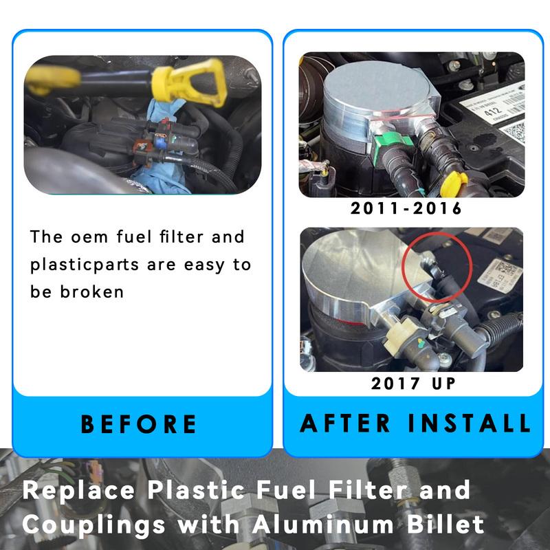 121003 Fuel Filter Conversion Kit For 2011- Ford F250 F350 F450 F550 Super Duty 6.7L Powerstroke Diesel Engines