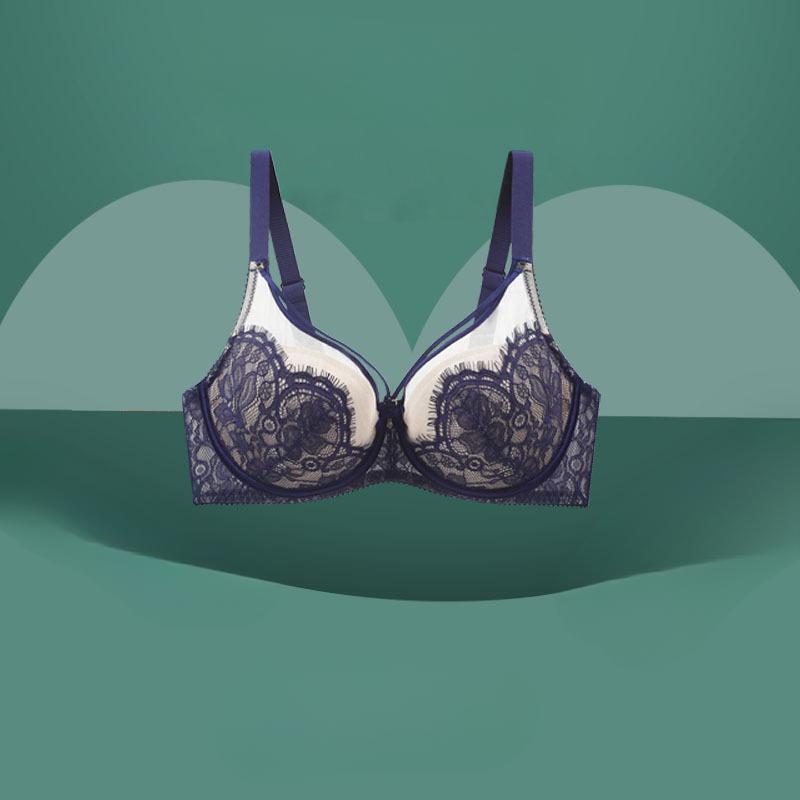 Underwear Women's Plus Size Gathered Bra with Soft Steel Ring and Anti Sagging Accessory Breast Thin and Sexy Push Up Bra