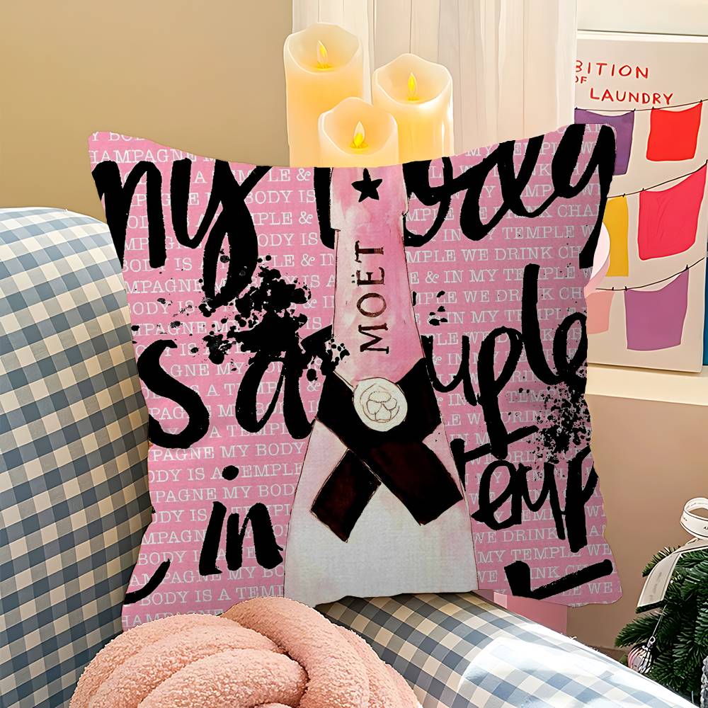 Brand M-Moet C-Chandon Luxury Maple Design Cushion Cover Happy Autumn Harvest Decor Holiday Decorati Pillow Cover