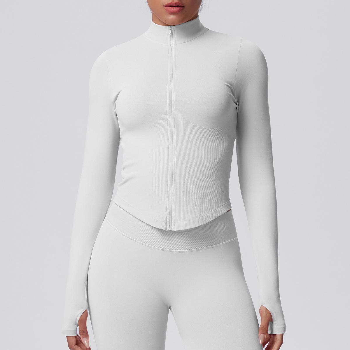 

Women s Stand Collar Quick-Dry Yoga Jacket - Long Sleeve Knit Sports Top Small