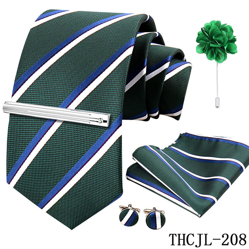 Men'S Business Dress Tie 5-Piece Groom Best Man Dress Accessories Gaowei Dense Jacquard Tie Worker