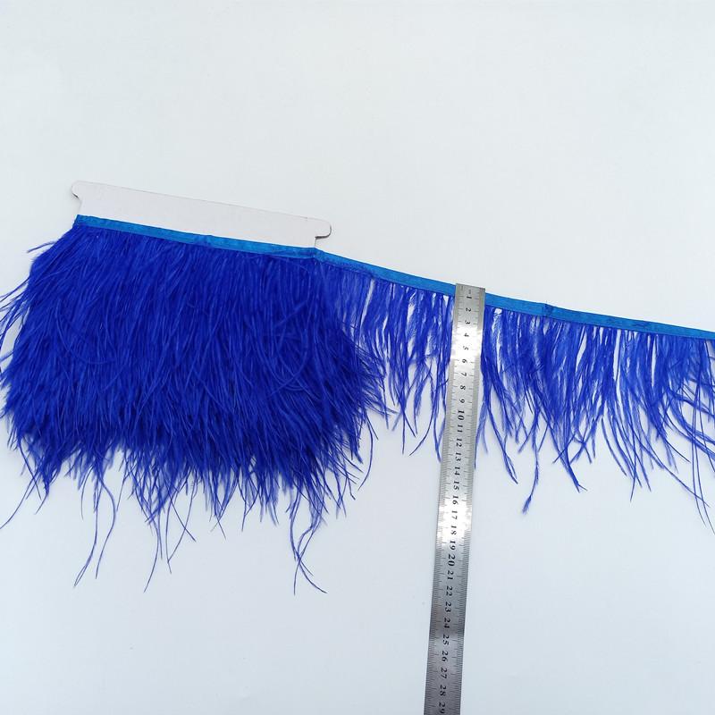 Feather1meter Dyed Colorful Ostrich Feathers Trim Ribbon for Dress Clothing Decoration Sewing Needlework Handicraft Accessories10-15cm