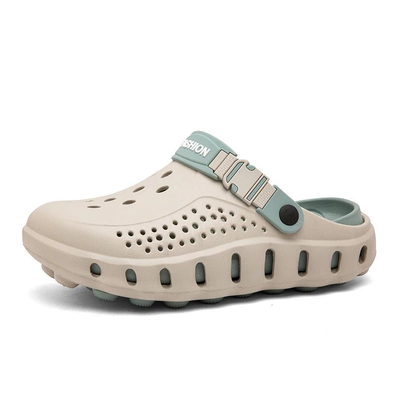 2026 New Men's Sandals Outdoor Soft Thick Sole Slides Breathable Sandals Non-Slip Garden Lightweight Summer Beach Slippers