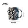 1pcs Creative V8/V6 Engine Design Resin And Stainless Steel Cup Double Insulation Reusable Coffee Mug Home Decor Supplies