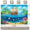 A pirate-themed party banner with a backgroundof a treasure map which is perfect for a birthdaycelebration with a maritime theme