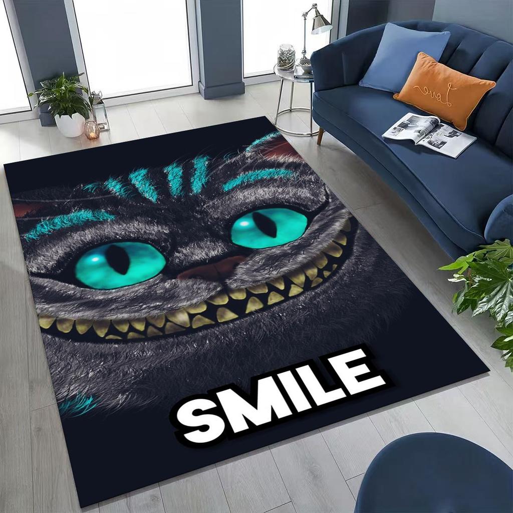 Dream Cheshire Cat Alice in Wonderland Cartoon Rug for Bedroom Living Room Sofa Home Doormat Decor, Large Kid Non-slip Floor Mat