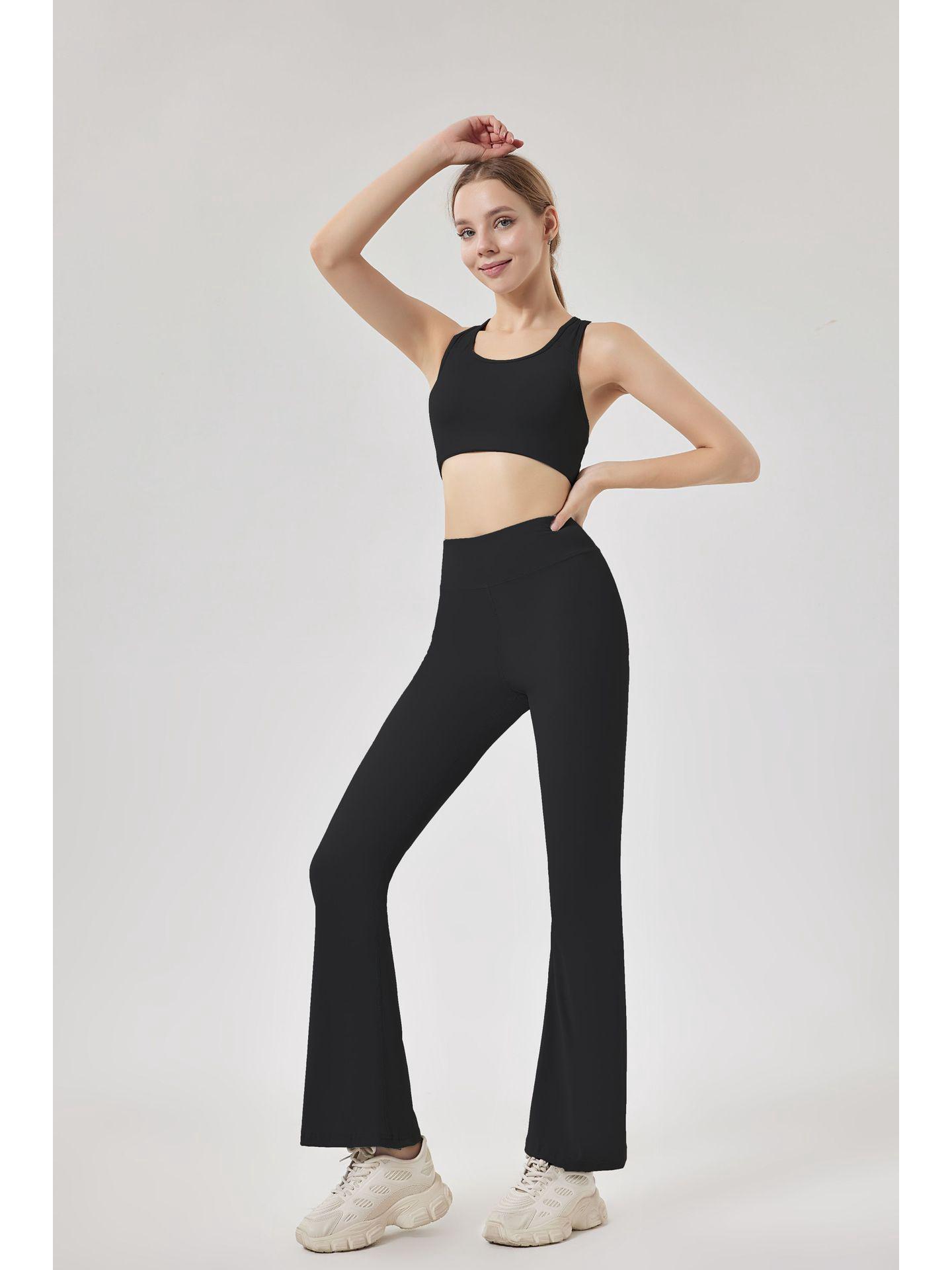 

Штани для йоги з високою талією та ефектом пуш-ап для жінок Medium чорний