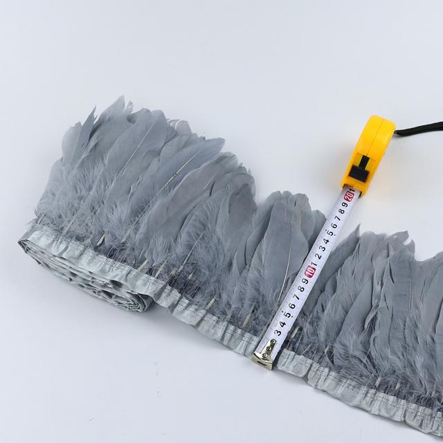 1Meter Dyed Golden Goose Feather Trims for DIY Craft Party Wedding Dress Carnival Ribbon Clothes Decor Plumas Accessories15-20cm