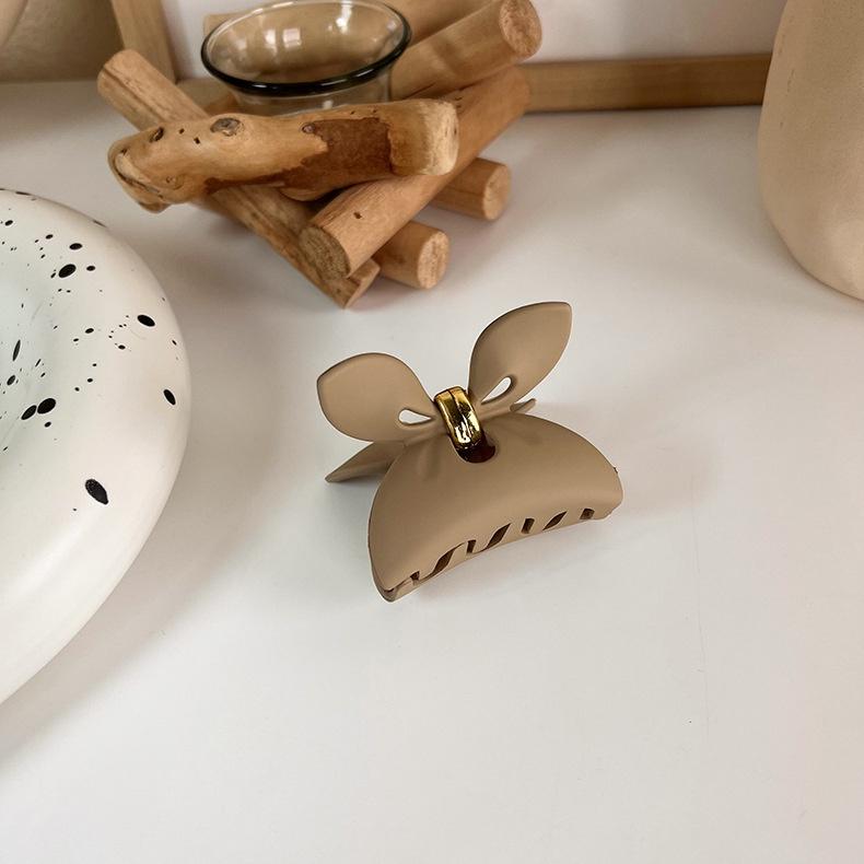 Large Frosted Brown Series Hair Clips Women Back Head Hairpin Korean Milk Coffee Shark Claw Clip Girls Hair Accessories