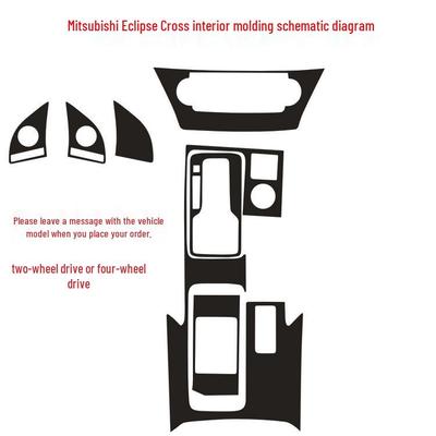Mitsubishi Eclipse Cross Interieur Kohlefaser Schalthebel Dekor Aufkleber