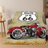 Retro Route America Mother Road Sign Flannel Blanket Soft Warm Throw Blanket for Bedroom Living Room Bed Travel Camping Picnic