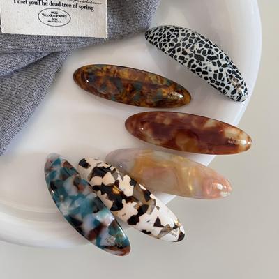 Exquisite Retro Leopard Hairpins Spring Clip Colorful Acetate Clips for Women Elegant Barrettes Fashion Hair Accessories