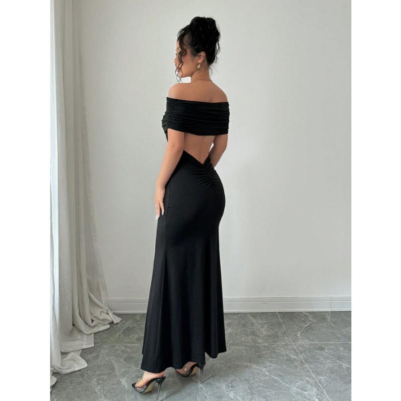 2025 Damska Seksowna Sukienka z Odsłoniętą Talią, Jednoramienna, Dopasowana, Zakrywająca Biodra