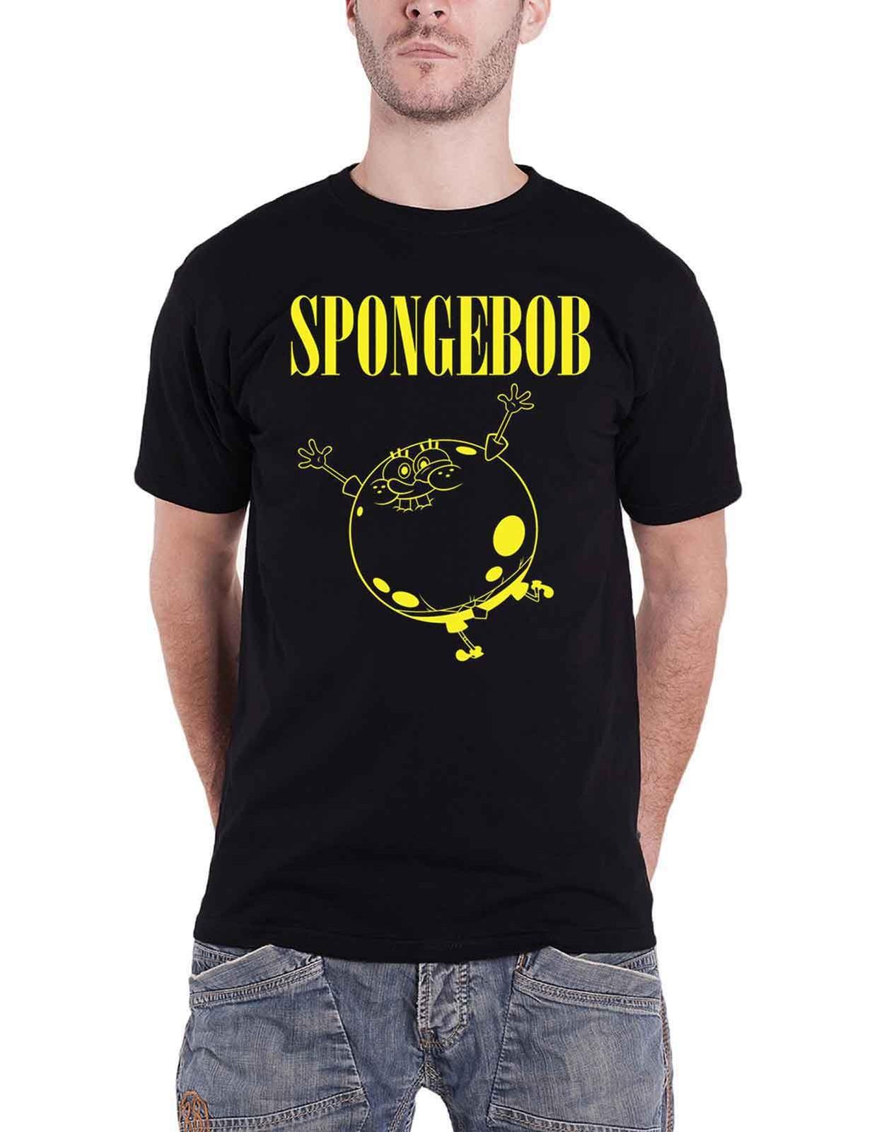 Spongebob Squarepants T Shirt Inflated Sponge new Official Mens Black S