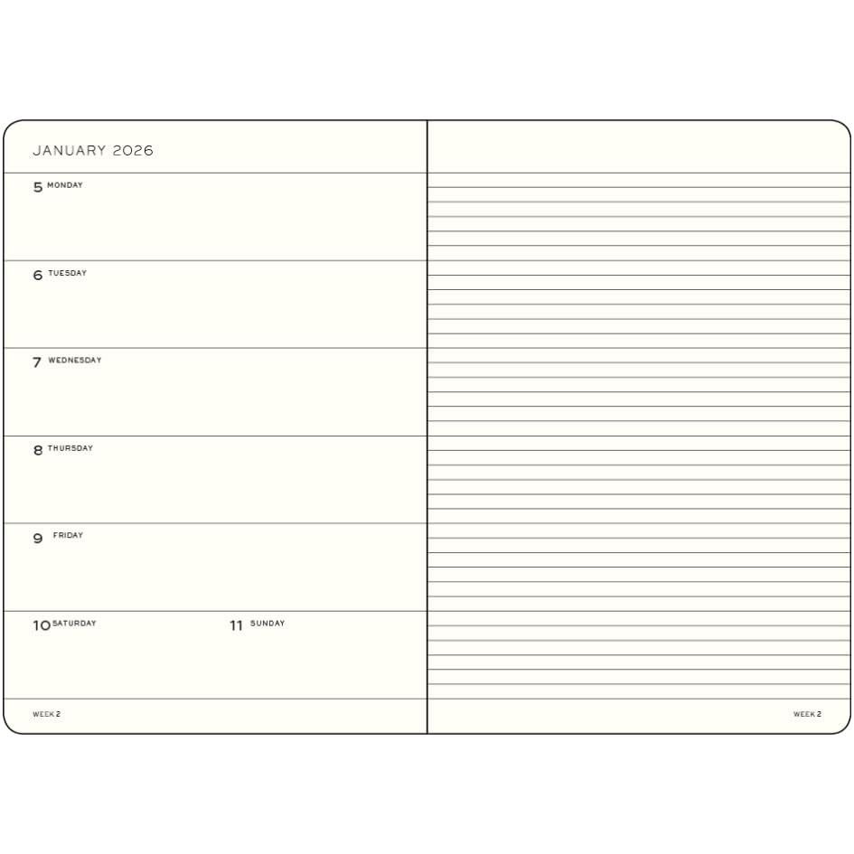 Leuchtturm 2026 January Spring Officially Imported Planner, Start, B6, Weekly, Soft, Leaf, 372688,